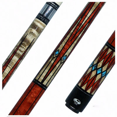 Viking Two-Feather Four Corners Pool Cue with Vikore Shaft - New Design