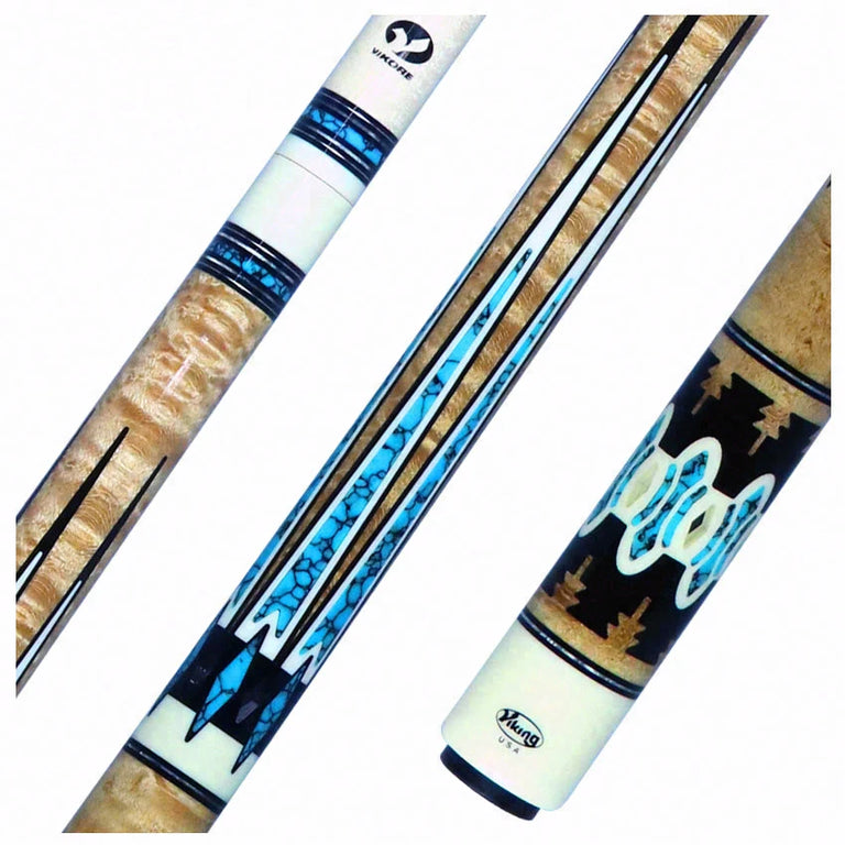 Viking Limited Edition Two-Feather Highly Figured Birdseye Maple Pool Cue - New Design
