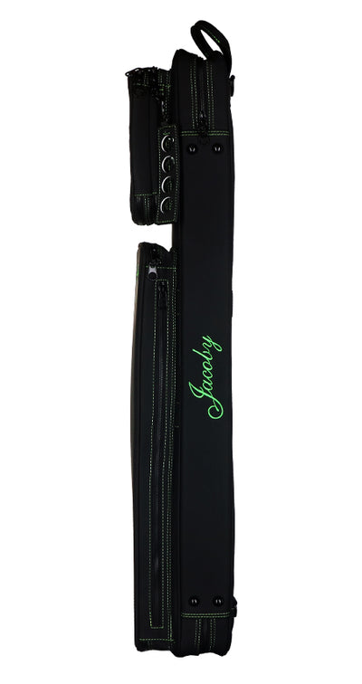 Jacoby Silver Fox Butterfly 2.0 Green 4x8 Soft Pool Cue Case - JCSFB4X8GRN