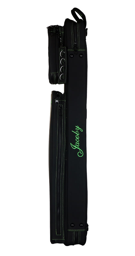 Jacoby Silver Fox Butterfly 2.0 Green 4x8 Soft Pool Cue Case - JCSFB4X8GRN