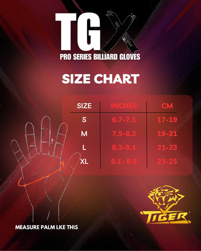 Tiger X Glove Billiard Glove - Left Hand