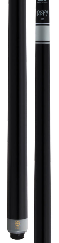 McDermott Select Series Black Painted Maple No Wrap Pool Cue with Defy Carbon Fiber Shaft