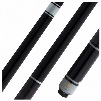 McDermott Select Series Black Painted Maple and Gray-Stained Maple No Wrap Pool Cue with Defy Carbon Fiber Shaft