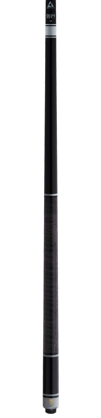 McDermott Select Series Black Painted Maple and Gray-Stained Maple No Wrap Pool Cue with Defy Carbon Fiber Shaft
