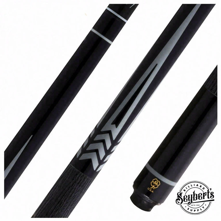 McDermott Select Series Black Urethane with Gray Points Pool Cue with Defy Carbon Fiber Shaft