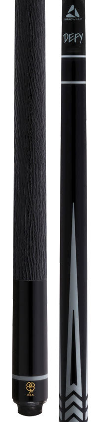 McDermott Select Series Black Urethane with Gray Points Pool Cue with Defy Carbon Fiber Shaft