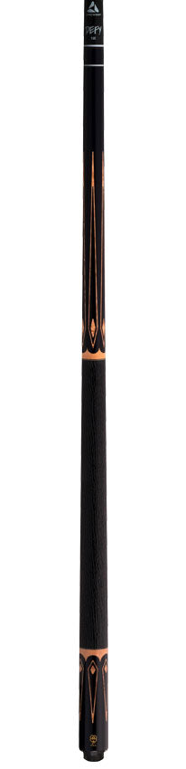 McDermott Select Series Black Urethane with Natural Stained Maple Points Pool Cue and Defy Carbon Fiber Shaft