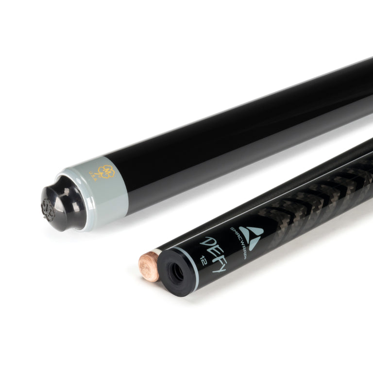 McDermott Select Series Black Painted Maple No Wrap Pool Cue with Defy Carbon Fiber Shaft