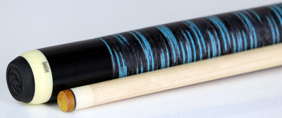 Predator 4 Point Sneaky Pete Black/Turquoise Stacked Leather Wrap Pool Cue - True Splice