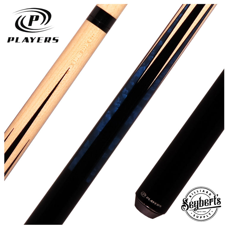 Players Sneaky Pete Series Birdseye 8 Point Black and Cobalt Play Cue - SPSP20