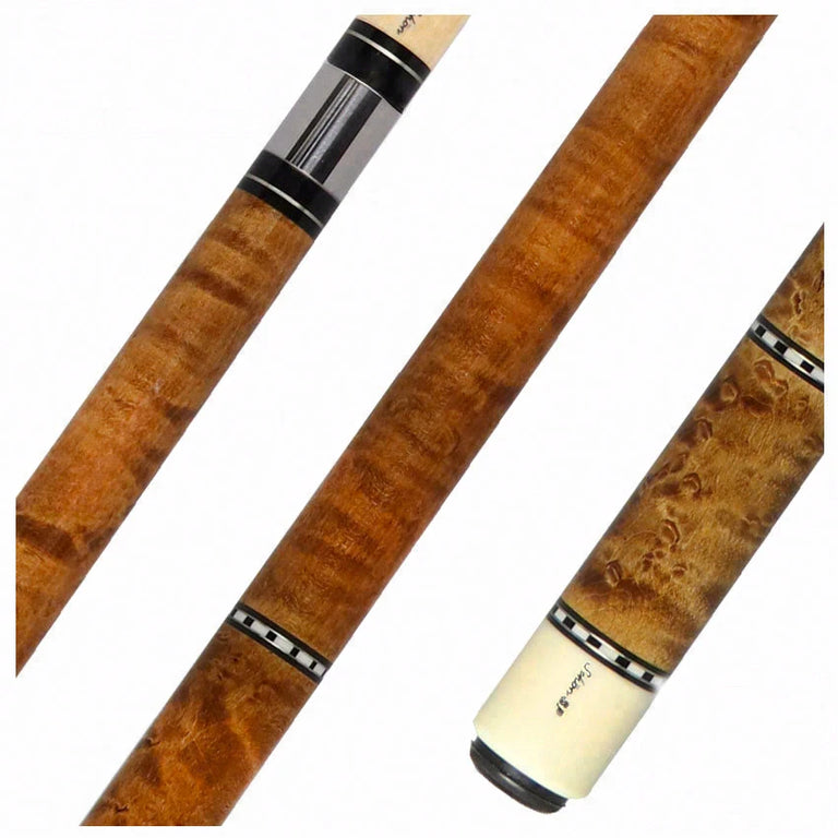 Schon STL Series Full Dark Stained Birdseye Maple Pool Cue - STL1SPBEDS2