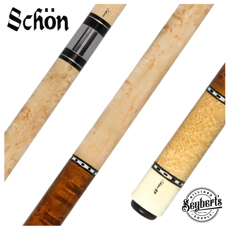 Schon STL1 Dark Stained Birdseye Maple Pool Cue - STL1SPBEDS