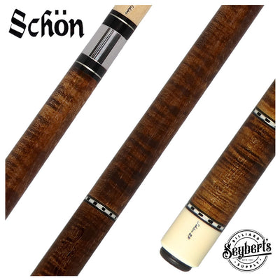 Schon STL1 Dark Stained Curly Maple Pool Cue - STL1SPCURDS2