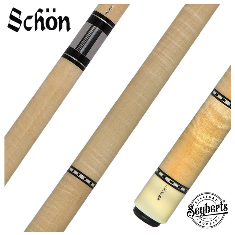 Schon STL1 Light Stained Curly Maple Pool Cue - STL1SPCURLS