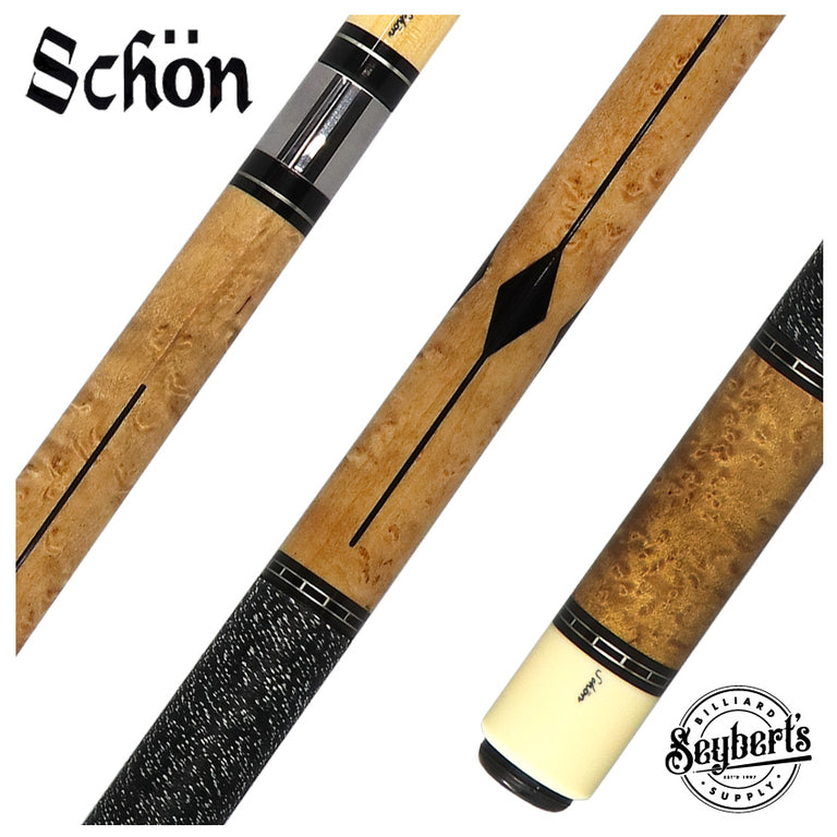 Schon Dark Stained Birdseye Maple Pool Cue - STL2DS