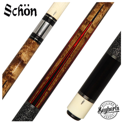 Schon Custom Cues - Schon STL6 Ebony Pool Cue - Seybert's Billiards Supply