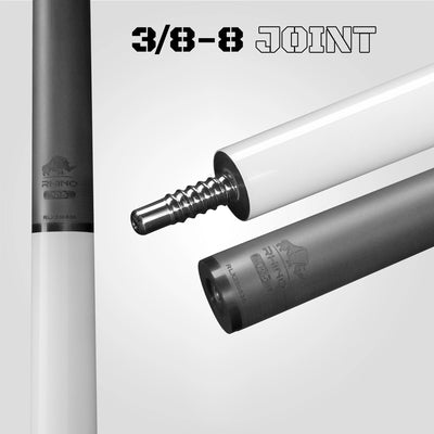 Rhino Luminax Series Pearl White Pool Cue with Sport Wrap - RCLUMSWWH125