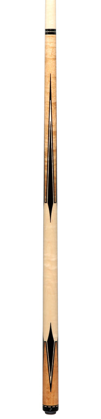Pechauer JP T Series Natural-Stained Maple with Sim. Ebony Inlays No Wrap Pool Cue