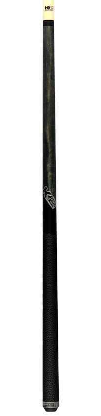 K2 Matte Gray-Stained Maple Play Cue with Leather Wrap and 12.50mm LD Shaft - KLCGY