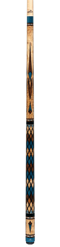 Longoni Limited Masai Cyan No Wrap Pool Cue with VP2 - S2 American Shaft