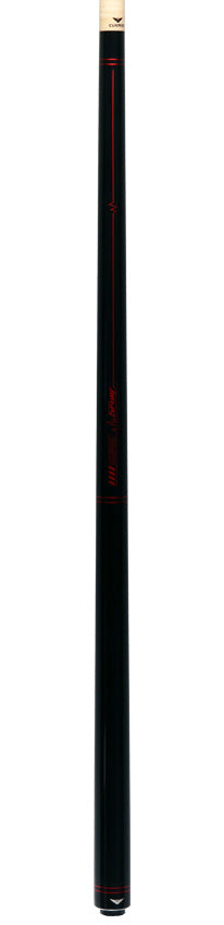 Cueroc Black with Red Sport Graphic No Wrap Pool Cue