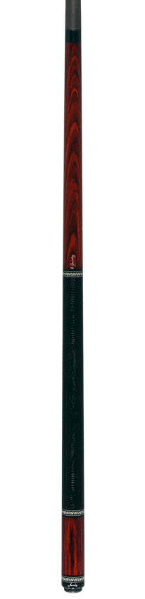 Jacoby Custom Cocobolo Pool Cue with Black Lizard Wrap and Jacoby Black Carbon Shaft