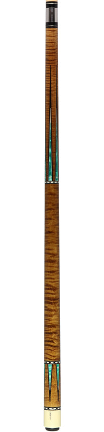 Schon Pool Cue - Dark Stain with Teal Points - LTD2300-DLS