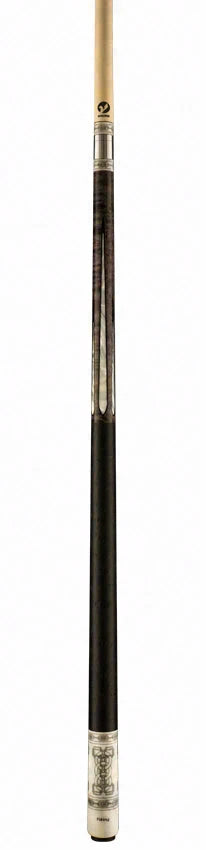 Viking  Defender Series Premium Smoke Stained Birdseye Maple with White Pearl and Black Inlays Play Cue - DF0911