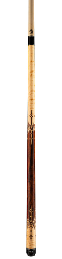 Viking MT0604 Motore Series Play Cue - Khaki-Stained Birdseye Maple with East Indian Rosewood Inlays