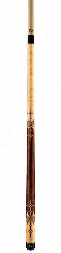 Viking Motore Series Khaki-Stained Birdseye Maple with East Indian Rosewood Inlays Play Cue - MT0604