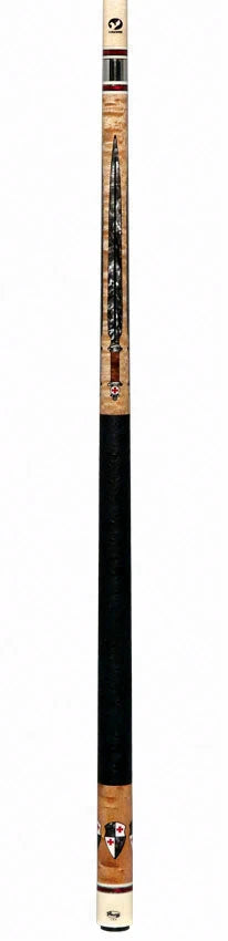 Viking Defender Series Maple with Smoke Sword Points and Shield Inlays Pool Cue - DF0804