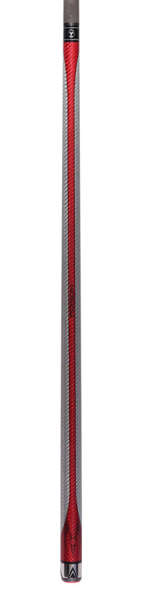Poison Maelith No Wrap Pool Cue - Gray and Red with 12.4mm Venom Carbon Shaft