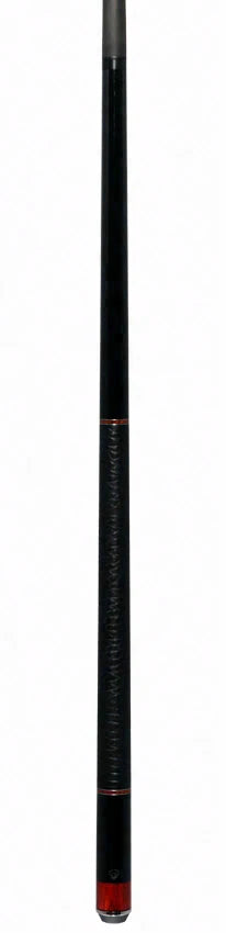 Bull Carbon Black with Cocobolo Inlays Play Cue with Textured Leather Wrap