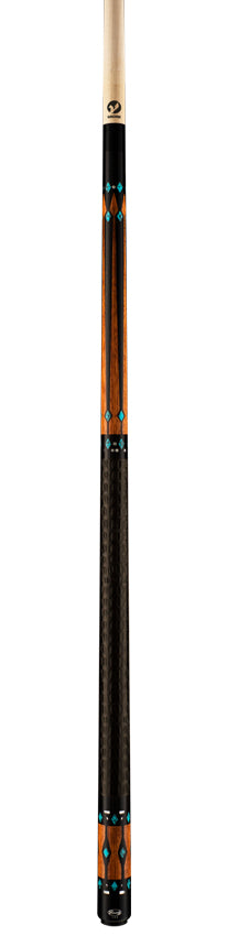 Viking Ovation Series Ebony with Bubinga and Turquoise Inlays Play Cue