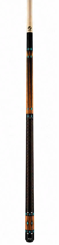 Viking Ovation Series Ebony with Bubinga and Turquoise Inlays Play Cue