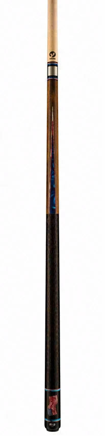 Viking Defender Series Rosewood Forearm and Blue Premium Pearl Points Pool Cue