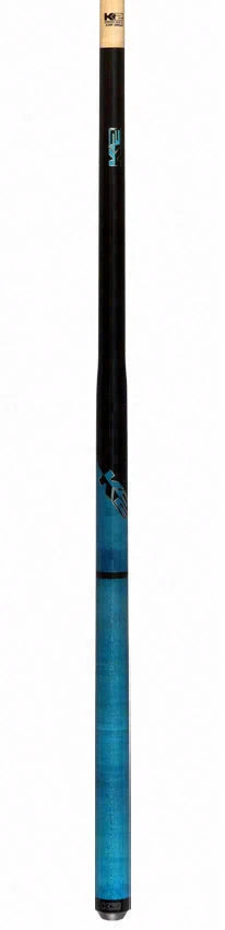 K2 Black and Blue Curly Maple 6 in 1 No Wrap Break/Jump Pool Cue