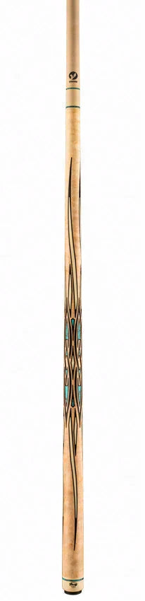 Viking Helix Series Khaki-Stained Birdseye Maple with 88 West African Ebony Inlays Play Cue - HL0604