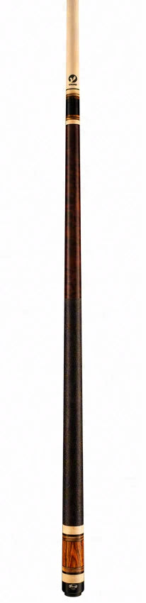 Viking Impero Series Coffee-Stained Maple with Cocobolo, Ebony, and Zebrawood Rings Play Cue - IM0105