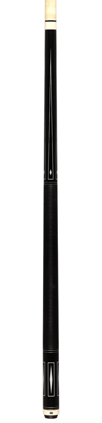 1811 Model 3 Black with White Point Graphic Forearm and Black Irish Linen Wrap Pool Cue Butt- Uni-Loc