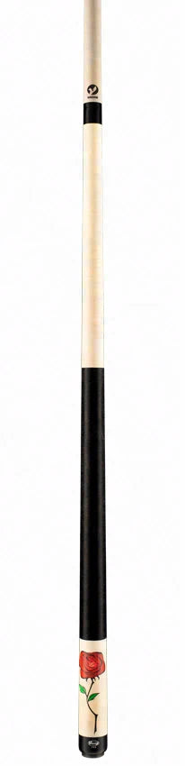Viking De-Cues Series Natural Stained Northwood Maple with Wild Rose Graphic Play Cue - DE0300