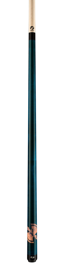 Viking DE0108 De-Cues Series Play Cue - Viking Teal Stained Northwood Maple with Axe