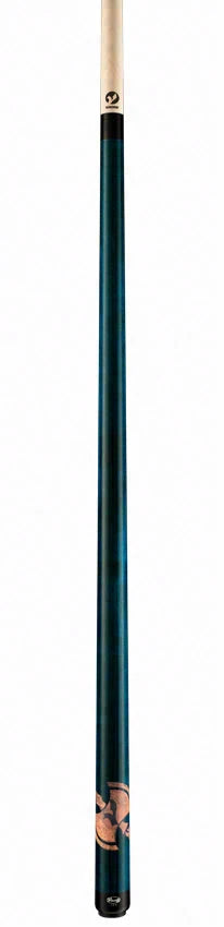 Viking De-Cues Series Teal Stained Northwood Maple with Axe Play Cue - DE0108