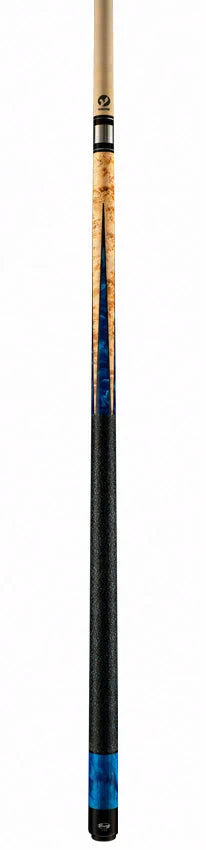 Viking Helix Series Khaki-Stained Birdseye Maple with Black and Blue Premium Pearl Play Cue - HL0304