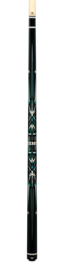 Cueroc Storm 2 Black and Green Graphic No Wrap Pool Cue