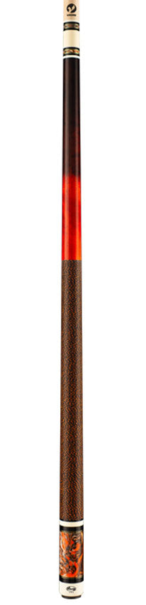 Viking SmartShops Series Cue of the Month - Electric Orange and Crimson Stained Maple with Afterburn Surge Pearl Sleeve