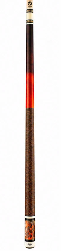 Viking SmartShops Series Cue of the Month - Electric Orange and Crimson Stained Maple with Afterburn Surge Pearl Sleeve