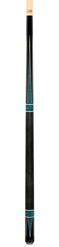 K2 Black/Grey/Teal 4 Point Graphic Pool Cue with 11.75mm LD Shaft