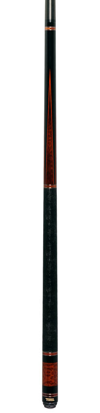 Tiger LX2 Ebony and Snakewood Pool Cue with Lizard Wrap and Fortis Pro Shaft