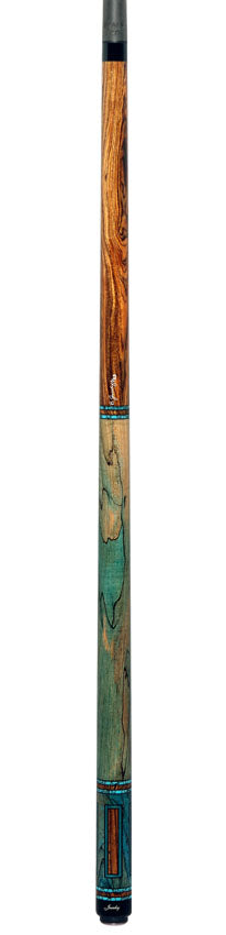 Jacoby Bocote and Spalted Maple Custom Pool Cue with 12.3mm Jacoby Black V4 Carbon Shaft